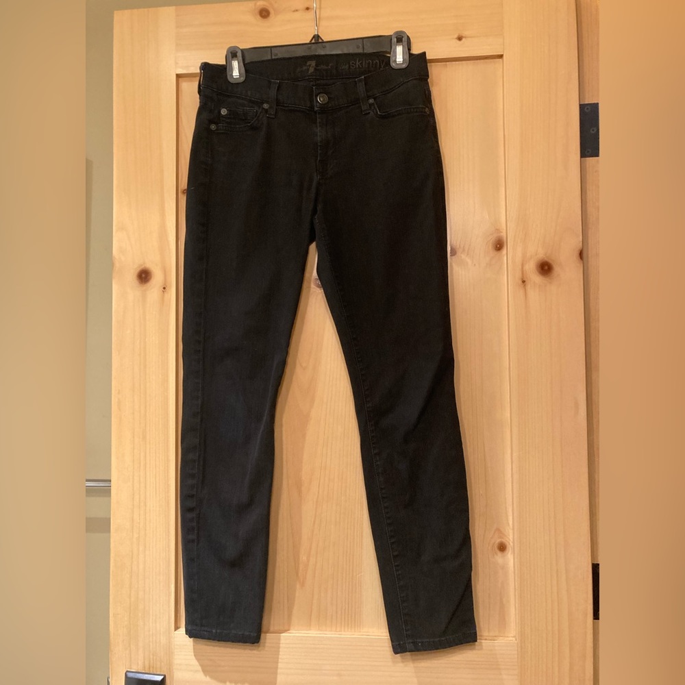 7 for all Mankind Black Skinny Jean, sz 27